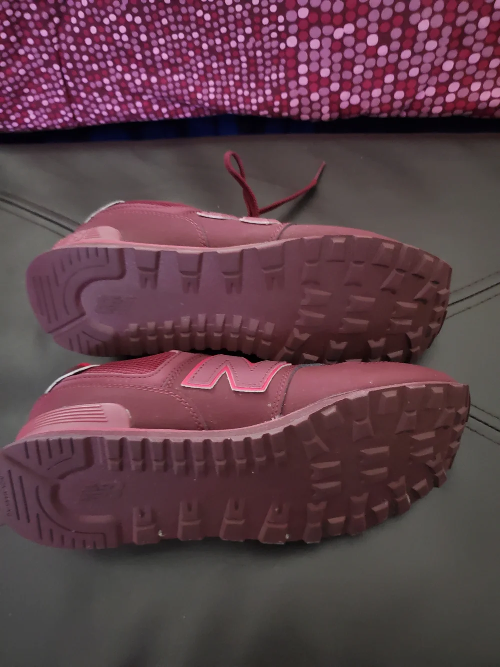 New Balance Kids Burgundy Lace-Up Sneakers